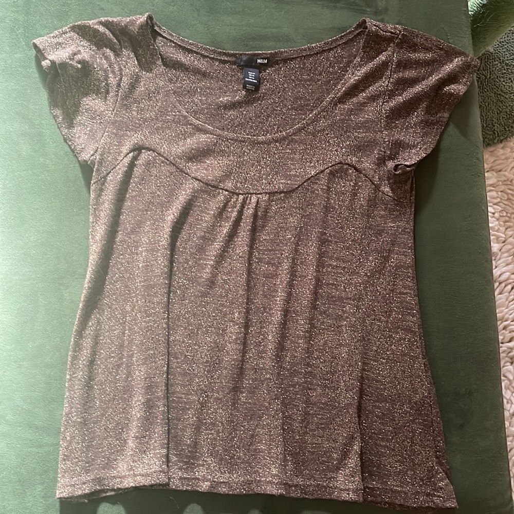 Brown Shirt with Gold Shimmer